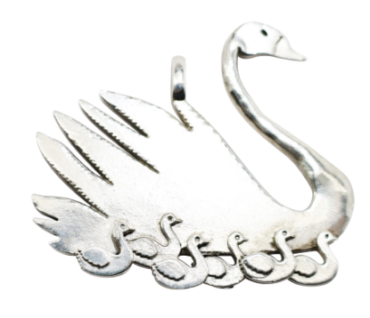 Picture of 12 Days of Christmas, Seven Swans A-Swimming Sterling Silver Ornament by Morini Cacciari Silversmiths