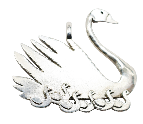 Picture of 12 Days of Christmas, Seven Swans A-Swimming Sterling Silver Ornament by Morini Cacciari Silversmiths
