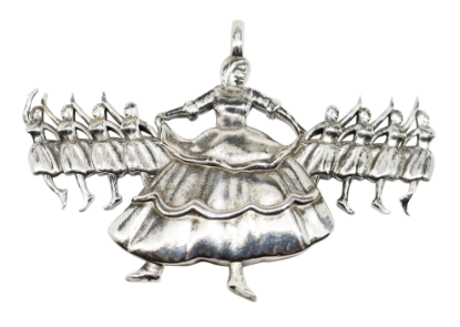 Picture of 12 Days of Christmas, Nine Ladies Dancing Sterling Silver Ornament by Morini Cacciari Silversmiths