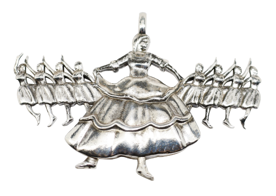Picture of 12 Days of Christmas, Nine Ladies Dancing Sterling Silver Ornament by Morini Cacciari Silversmiths
