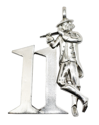 Picture of 12 Days of Christmas, Eleven Pipers Piping Sterling Silver Ornament by Morini Cacciari Silversmiths