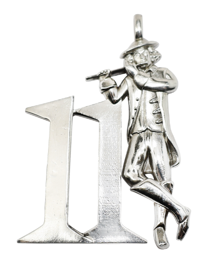 Picture of 12 Days of Christmas, Eleven Pipers Piping Sterling Silver Ornament by Morini Cacciari Silversmiths