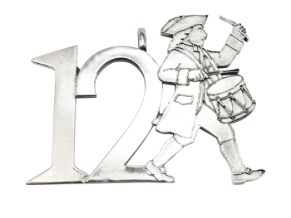 Picture of 12 Days of Christmas, Twelve Drummers Drumming Sterling Silver Ornament by Morini Cacciari Silversmiths