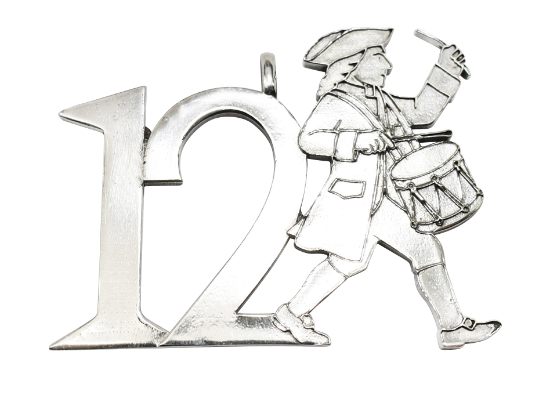 Picture of 12 Days of Christmas, Twelve Drummers Drumming Sterling Silver Ornament by Morini Cacciari Silversmiths