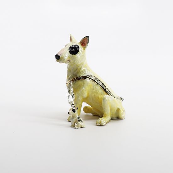 Picture of Kingspoint Designs Spunky the Bull Terrier Trinket Box with Matching Necklace