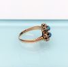 Picture of Victorian Era 10K Gold, Turquoise & Natural Seed Pearl Flower Ring