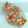 Picture of 1940'S Signed Carl Art Gold Filled Flower Brooch With Blue Glass Cabochons
