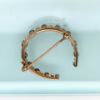 Picture of Victorian Era 14K Gold, Cultured Pearl & Blue Stone (Sapphire?) Lucky Horseshoe Brooch