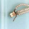 Picture of Vintage 14K Gold, Natural Pearl & Rubellite Triple Strand Bracelet
