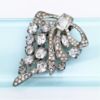 Picture of Signed Eisenberg Original #22 Dress Clip In Silver Tone Metal With Clear Rhinestones