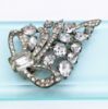 Picture of Signed Eisenberg Original #22 Dress Clip In Silver Tone Metal With Clear Rhinestones