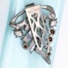 Picture of Signed Eisenberg Original #22 Dress Clip In Silver Tone Metal With Clear Rhinestones