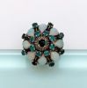 Picture of Stunning Vintage Emerald & White Opal In 14K Yellow Gold Harem Ring
