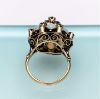 Picture of Stunning Vintage Emerald & White Opal In 14K Yellow Gold Harem Ring