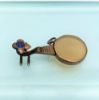 Picture of Rare Chinese Export Gilt Silver Charm With Jade & Blue Enamel In The Shape Of A Zhongruan (Chinese Mandolin)