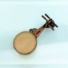 Picture of Rare Chinese Export Gilt Silver Charm With Jade & Blue Enamel In The Shape Of A Zhongruan (Chinese Mandolin)