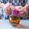Picture of Vietri Hibiscus Glass Bud Vase - Brown Tortoiseshell