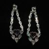 Picture of Qsi Earrings 2 _,clear & Blue Cz Heart Dangle Post Back Earrings. 1.85" Long, .7" Wide