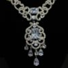 Picture of Cclear Cz & Faux Pearl Double Strand Necklace. 17.5" Necklace With 3" Drop