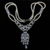 Picture of Cclear Cz & Faux Pearl Double Strand Necklace. 17.5" Necklace With 3" Drop