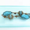 Picture of Art Deco Era Hubbel Style Turquoise & Copper Czech Glass Bead Necklace
