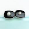 Picture of Vintage Caribe Sterling Silver, Onyx & Pearl Cufflinks