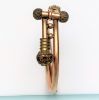 Picture of Victorian Era Rose & Yellow Gold Filled Etruscan Revival Bypass/Wedding Bracelet With Garnets