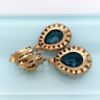 Picture of Vintage Signed Ciner Clear & Sapphire Blue Rhinestone Teardrop Earrings