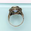 Picture of Art Deco Era 14K White Gold Filigree With Gold Accents, Green Enamel & Synthetic Spinel Ring
