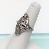 Picture of Art Deco Era Platinum Filigree, Diamond & Sapphire Ring