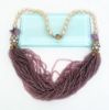 Picture of 1950'S Miriam Haskell Necklace & Earring Set With Glass Pearls, Seed Beads, Amethysts & Clear Rhinestones