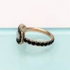 Picture of Antique Georgian Era 6K Gold, Black Melanite Garnet & Hair Mourning Ring