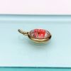Picture of Vintage 14K Gold & Reverse Carved & Painted Essex Crystal Australian Flag Charm/Pendant