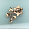 Picture of Victorian/Edwardian Era 10K Gold, Garnet & Seed Pearl Flower Brooch