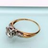 Picture of 1950'S 14K Yellow & White Gold & Diamond Engagement Ring & Wedding Band Set