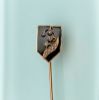 Picture of Victorian Era 10K, Jet & Seed Pearl Mourning Stick Pin With Lily Of The Valley Motif