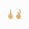 Picture of Julie Vos Fleur De Lis - Hoop & Charm Earrings In Iridescent Clear Crystal