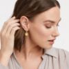 Picture of Julie Vos Fleur De Lis - Hoop & Charm Earrings In Iridescent Clear Crystal