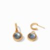Picture of Julie Vos Fleur De Lis - Hoop & Charm Earrings In Obsidian Black