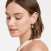 Picture of Julie Vos Fleur De Lis - Hoop & Charm Earrings In Obsidian Black
