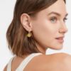 Picture of Julie Vos Fleur De Lis - Hoop & Charm Earrings In Obsidian Black