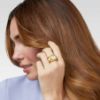 Picture of Julie Vos Trieste - Statement Ring In Iridescent Jade Green With Glass Gem On Mother Of Pearl Doublets Accents