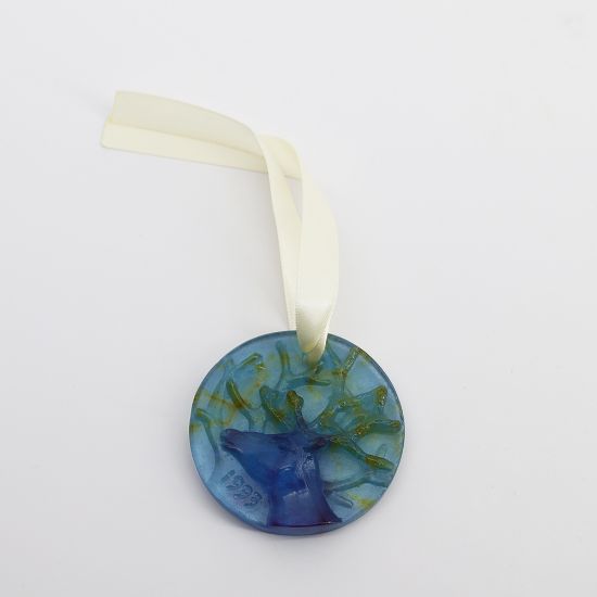 Picture of Daum 1993 Paté de Verre Glass 'Reindeer' Christmas Ornament