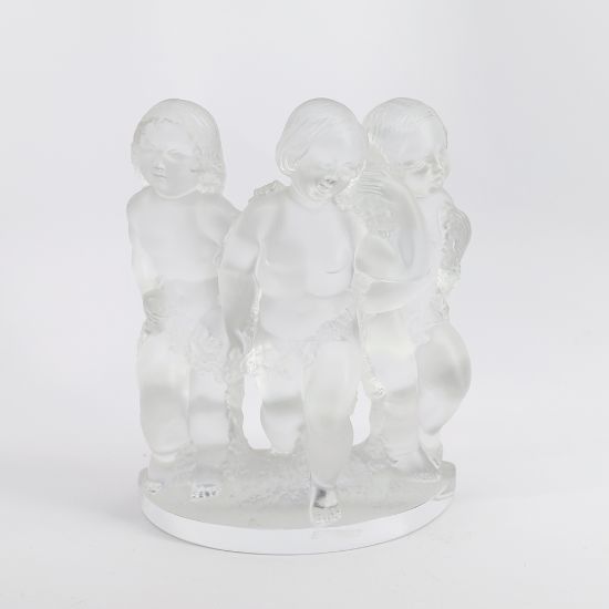 Picture of Lalique French Crystal Luxembourg Cherubs Children Figurine
