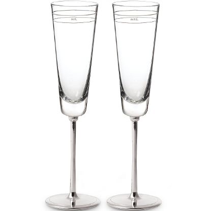 Picture of 'Mr.' & 'Mrs.' Toasting Flute Pair