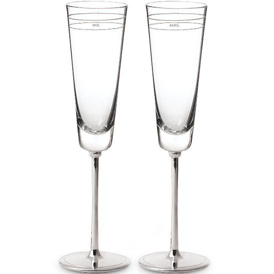 Picture of 'Mr.' & 'Mrs.' Toasting Flute Pair