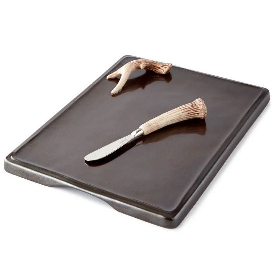 Picture of Juliska 'Forest Pewter' Serving Board with Faux Antler Accent & Two Spreaders
