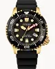 Picture of Promaster Dive Black and Gold with Polyurethane band by Citizen