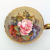 Picture of Rare Aynsley Bone China J.A. Bailey 'Cabbage Rose' Tea Cup & Saucer in Cobalt Blue