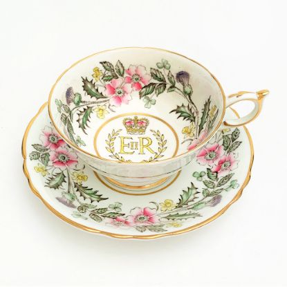 Picture of Vintage 1953 Paragon Bone Chinese Coronation of HRH Queen Elizabeth II Commemorative Cup & Saucer